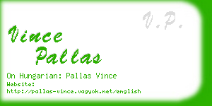 vince pallas business card